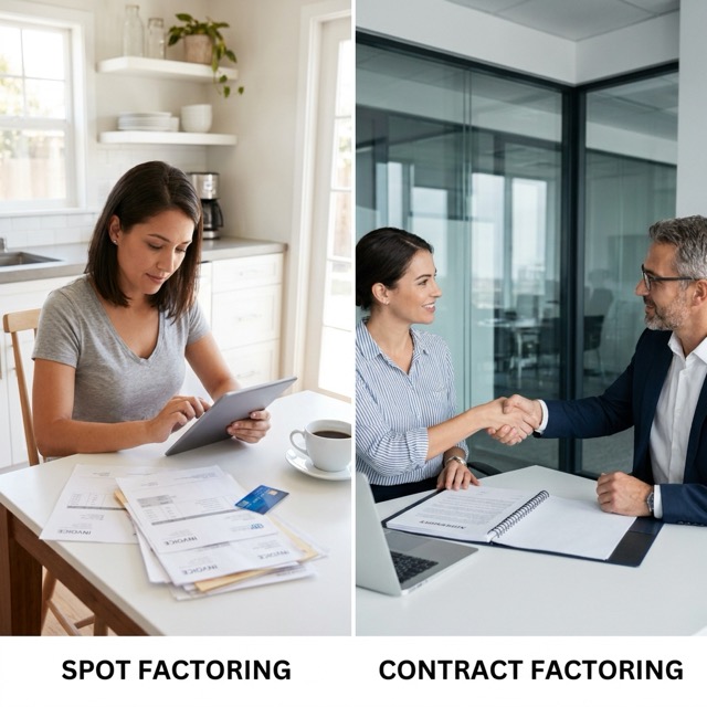 spot vs contract factoring Oregon - flexibility vs pricing tradeoffs